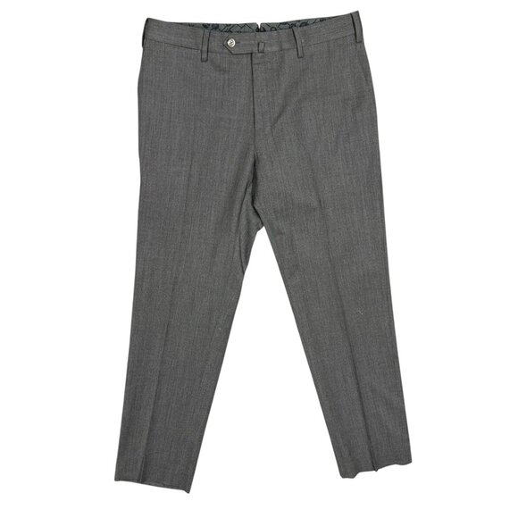 PT01 Traveller Dress Pants Grey Wool Trousers Slim Fit Stretch 32x29 - Picture 1 of 13